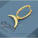 AAA Copy APM Monaco Multi-Color Diamond Paved Gold Earrings